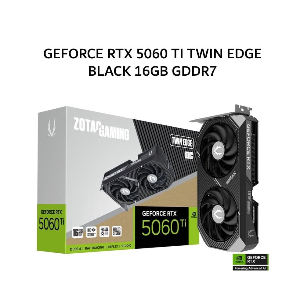 ZOTAC VGA GEFORCE RTX 5060 TI TWIN EDGE OC BLACK 16GB GDDR7 3Y