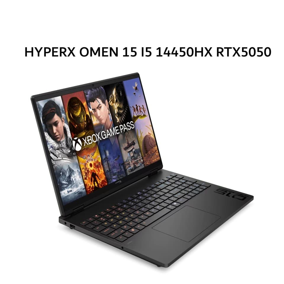 HP HYPERX OMEN 15 I5 14450HX RTX5050 8GB/ 16GB 1TB W11+OHS+M365B 15.3WQXGA 180HZ 100SRGB 4ZRGB 2Y+2ADP BLK -GA0555TX