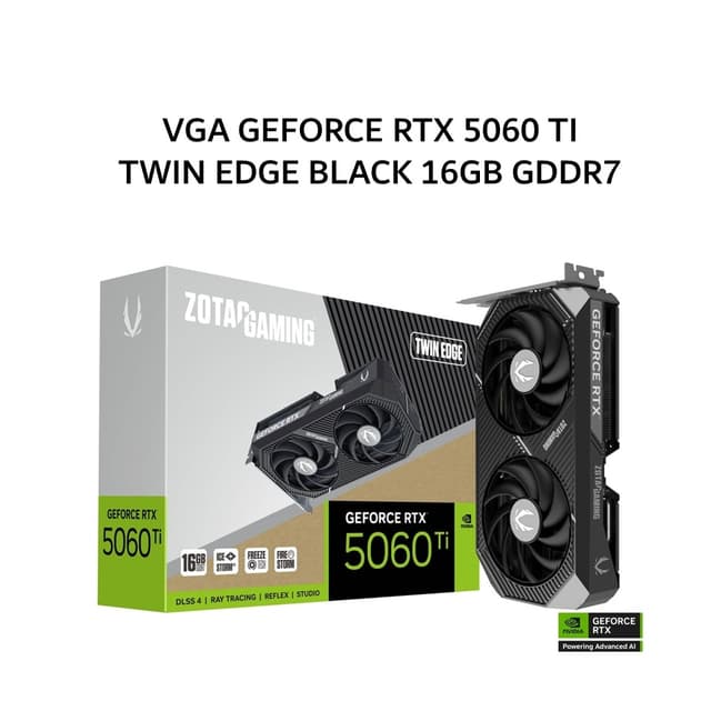 ZOTAC VGA GEFORCE RTX 5060 TI TWIN EDGE BLACK 16GB GDDR7 3Y