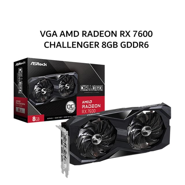 ASROCK VGA AMD RADEON RX 7600 CHALLENGER 8GB GDDR6 OC 2Y