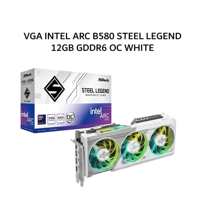 ASROCK VGA INTEL ARC B580 STEEL LEGEND 12GB GDDR6 OC WHITE 2Y