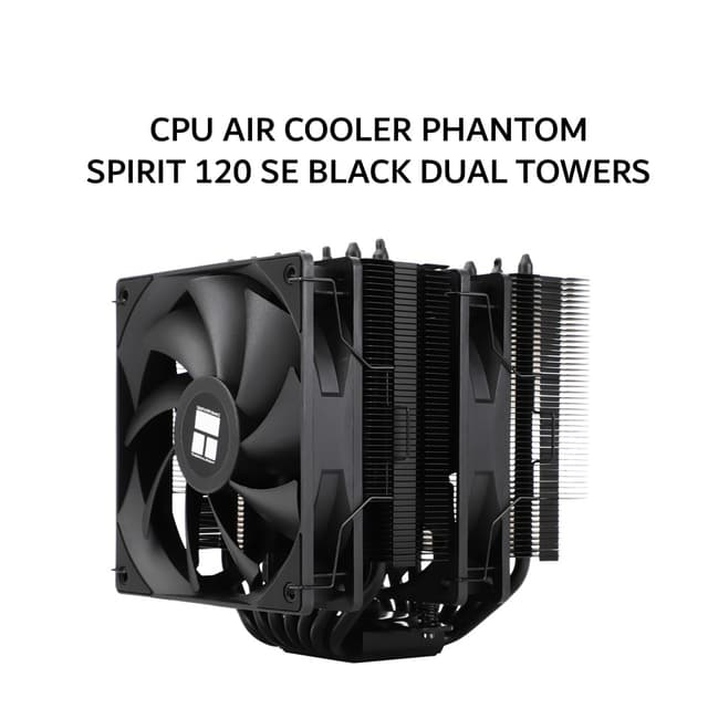 THERMALRIGHT CPU AIR COOLER PHANTOM SPIRIT 120 SE BLACK DUAL TOWERS (2X 120MM BLACK FAN + 7X HEATPIPES) BLACK 3Y