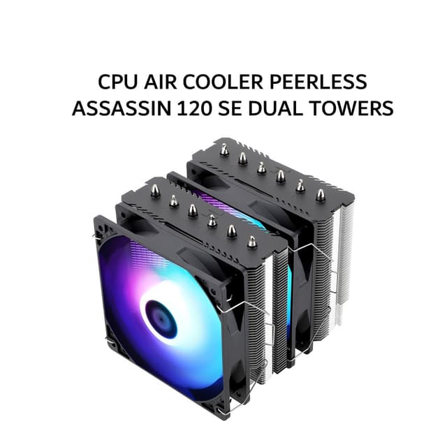 THERMALRIGHT CPU AIR COOLER PEERLESS ASSASSIN 120 SE DUAL TOWERS (2X 120MM ARGB FAN + 6X HEATPIPES) BLACK 3Y