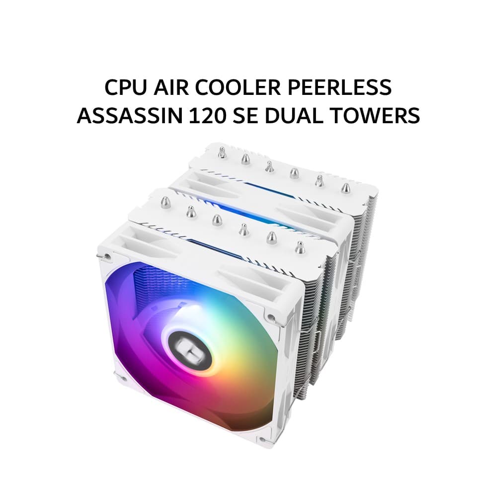 THERMALRIGHT CPU AIR COOLER PEERLESS ASSASSIN 120 SE DUAL TOWERS (2X 120MM ARGB FAN + 6X HEATPIPES) WHITE 3Y