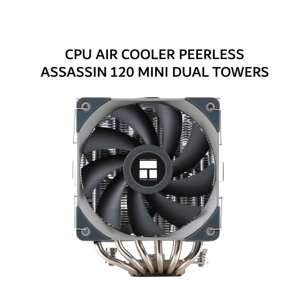 THERMALRIGHT CPU AIR COOLER PEERLESS ASSASSIN 120 MINI DUAL TOWERS (1X 120MM BLACK FAN + 6X HEATPIPES) BLACK 3Y