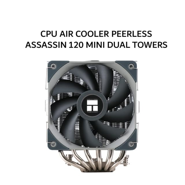 THERMALRIGHT CPU AIR COOLER PEERLESS ASSASSIN 120 MINI DUAL TOWERS (1X 120MM BLACK FAN + 6X HEATPIPES) BLACK 3Y