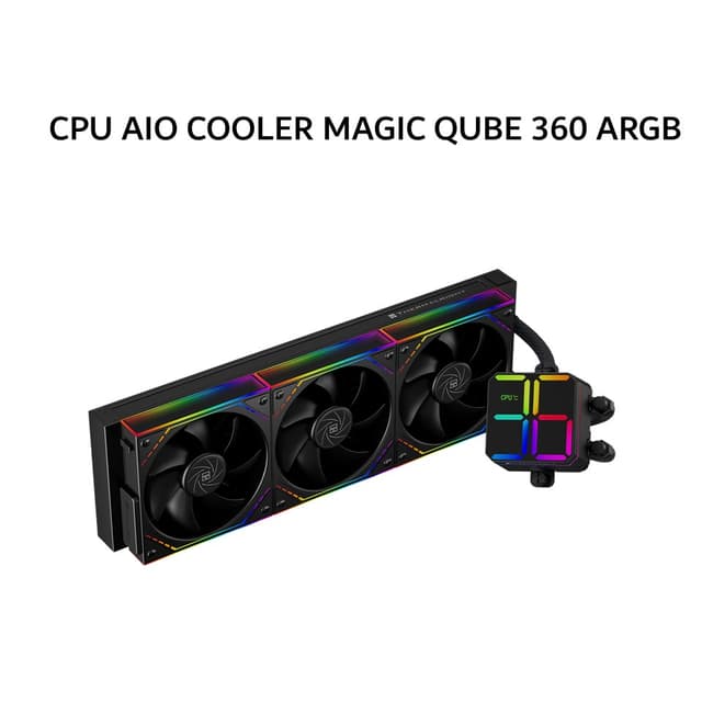 THERMALRIGHT CPU AIO COOLER MAGIC QUBE 360 ARGB (360MM RADIATOR + 3X 120MM ARGB FANS + DIGITAL DISPLAY) BLACK 3Y