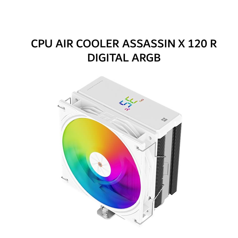 THERMALRIGHT CPU AIR COOLER ASSASSIN X 120 R DIGITAL ARGB (1X 120MM ARGB FAN + 4X HEATPIPES + DIGITAL DISPLAY) WHITE 1Y