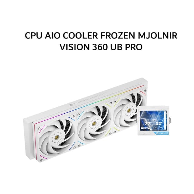 THERMALRIGHT CPU AIO COOLER FROZEN MJOLNIR VISION 360 UB PRO (360MM RADIATOR + 3X 120MM ARGB FANS + 3.5 INCH LCD DISPLAY) WHITE 5Y