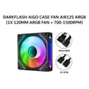 DARKFLASH AIGO CASE FAN AIR12S ARGB (1X 120MM ARGB FAN + 700-1500RPM) BLACK 1X - Image 1