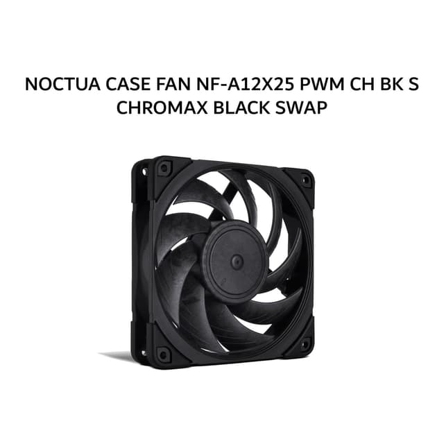 NOCTUA CASE FAN NF-A12X25 PWM CH BK S (1X 120MM CH.BK.S + 450-2000RPM) CHROMAX BLACK SWAP 6Y