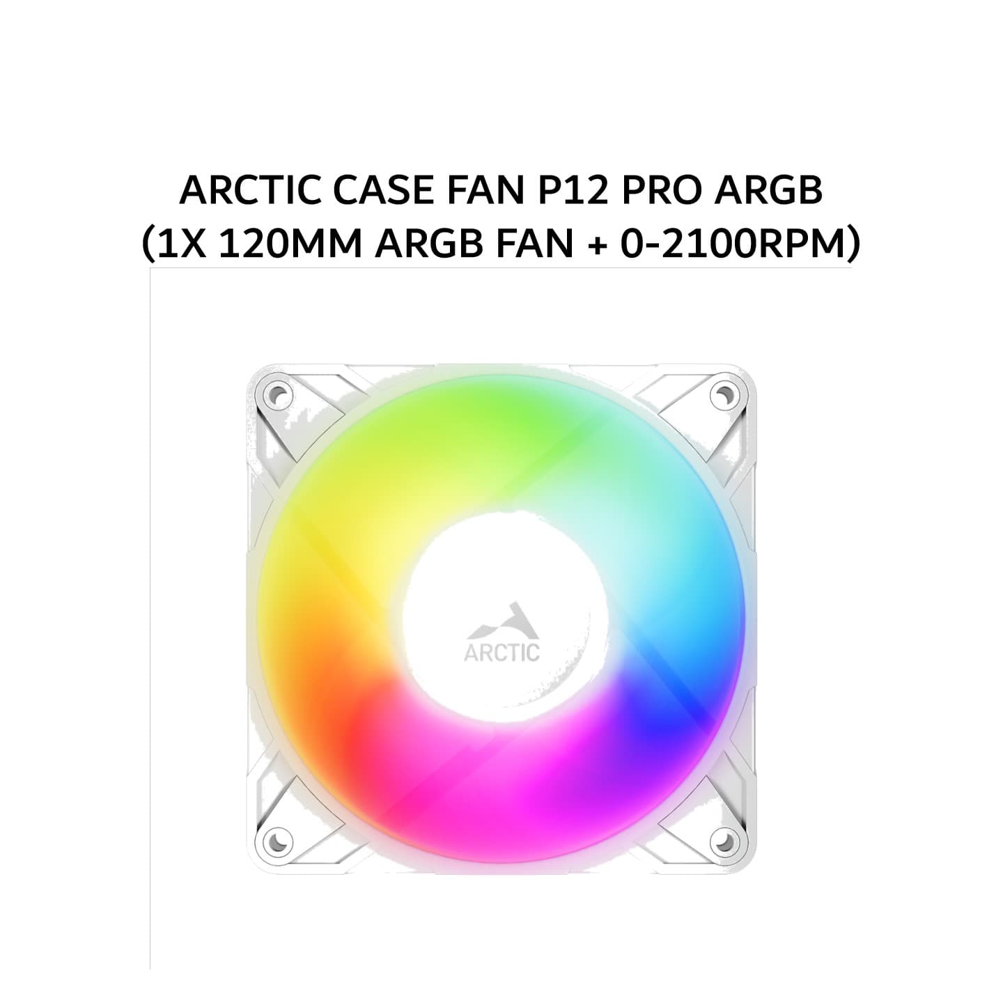 ARCTIC CASE FAN P12 PRO ARGB (1X 120MM ARGB FAN + 0-2100RPM) WHITE 6Y