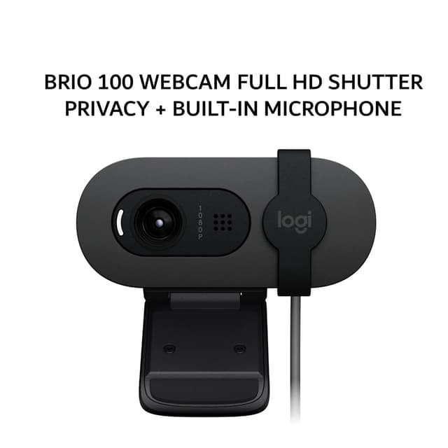 LOGITECH BRIO 100 WEBCAM FULL HD SHUTTER PRIVACY + BUILT-IN MICROPHONE - GRAPHITE