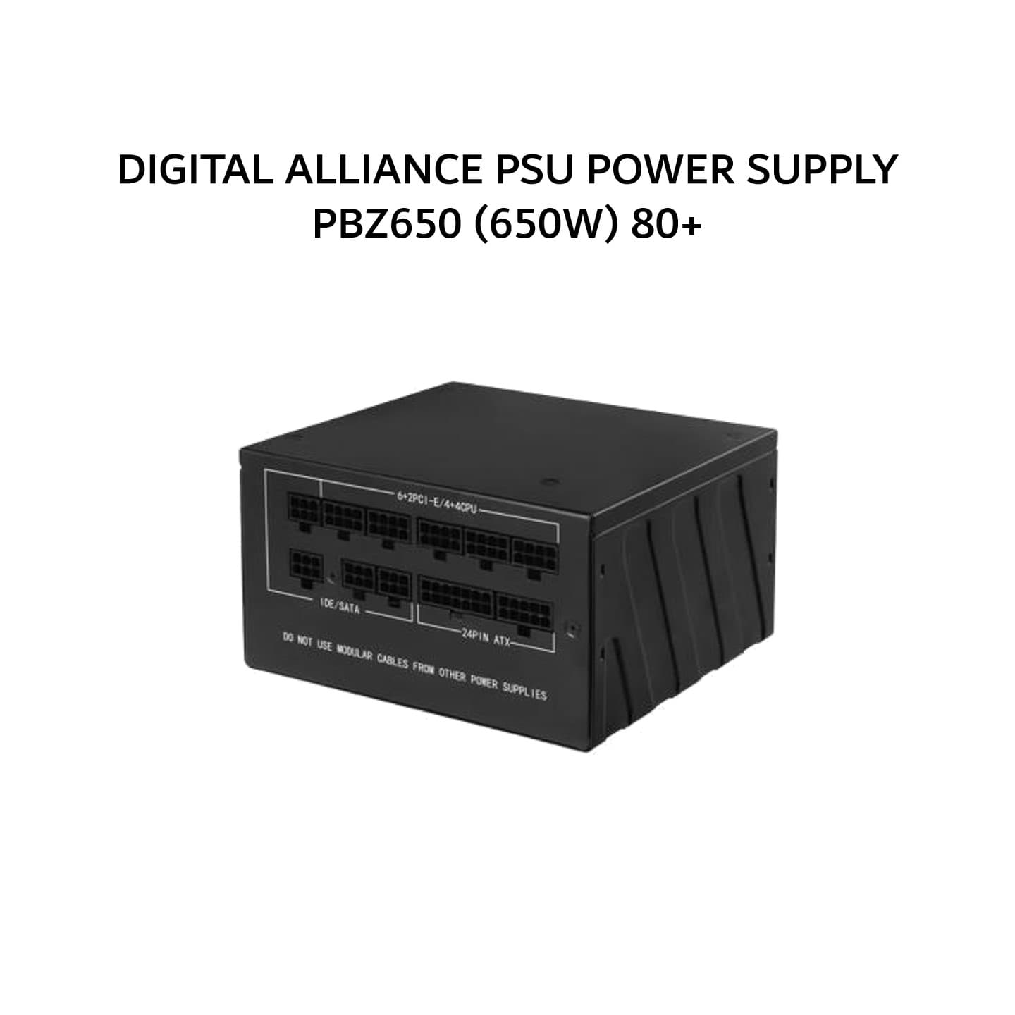 DIGITAL ALLIANCE PSU POWER SUPPLY PBZ650 (650W) 80+ BRONZE MODULAR CABLE BLACK 2Y