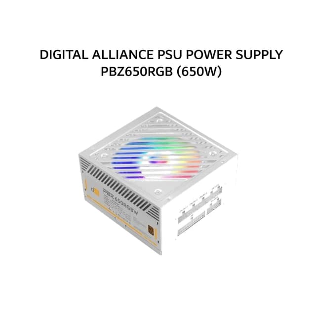 DIGITAL ALLIANCE PSU POWER SUPPLY PBZ650RGB (650W) 80+ BRONZE MODULAR CABLE RGB WHITE 2Y