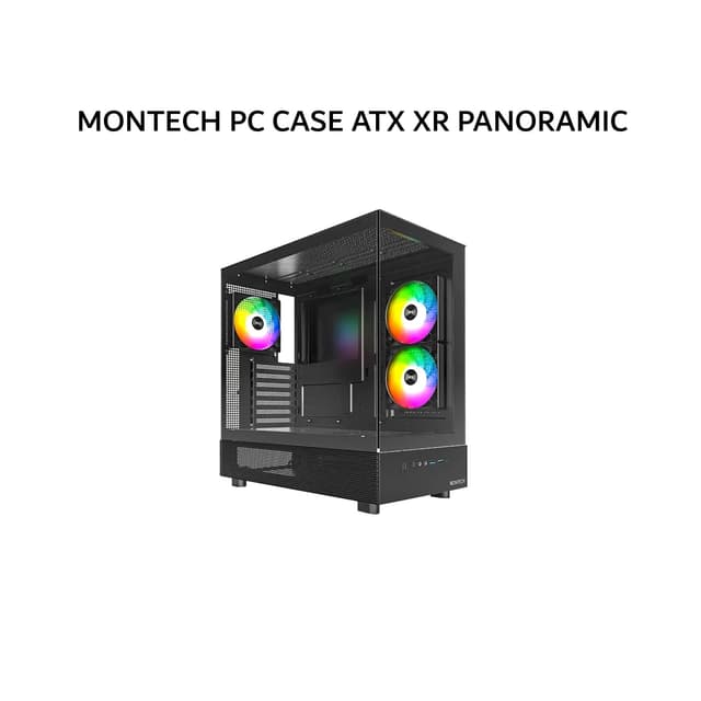 MONTECH PC CASE ATX XR PANORAMIC (3X 120MM ARGB FANS) BLACK 1X