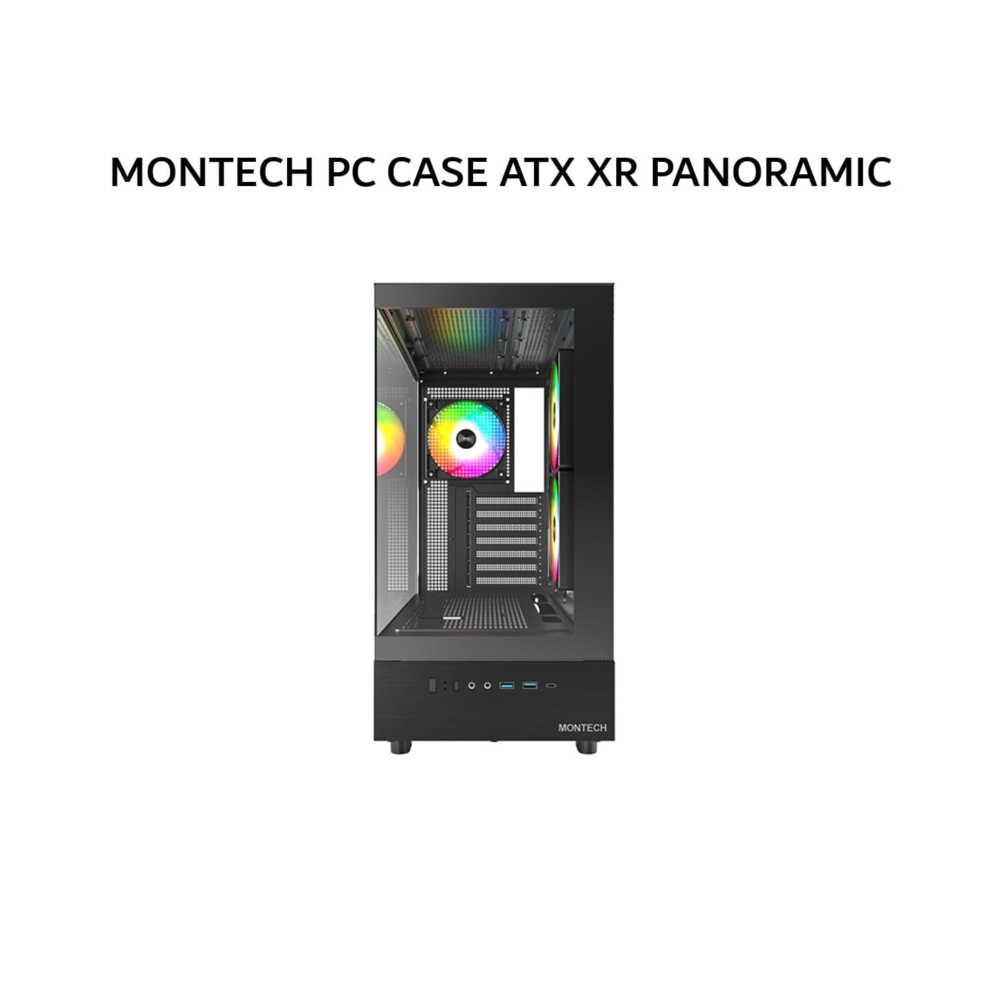 MONTECH PC CASE ATX XR PANORAMIC (3X 120MM ARGB FANS) BLACK 1X