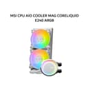MSI CPU AIO COOLER MAG CORELIQUID E240 ARGB (240MM RADIATOR + 2X 120MM ARGB FANS) WHITE 3Y - Image 1