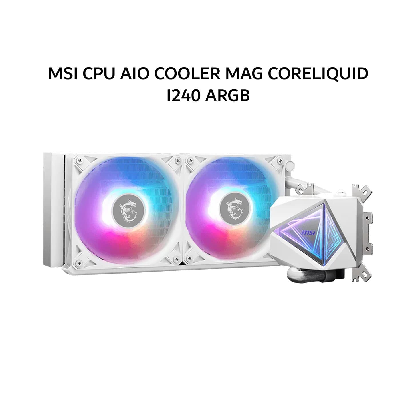MSI CPU AIO COOLER MAG CORELIQUID I240 ARGB (240MM RADIATOR + 2X 120MM ARGB FANS) WHITE 3Y