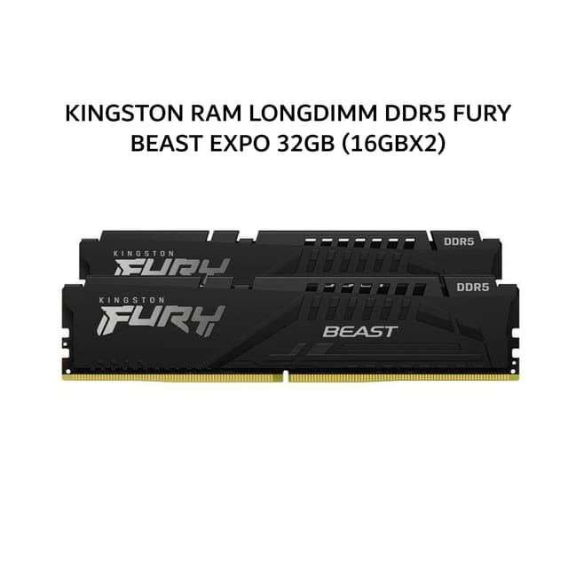 KINGSTON RAM LONGDIMM DDR5 FURY BEAST EXPO 32GB (16GBX2) 6000MHZ CL36 BLACK - KF560C36BBE2K2-32