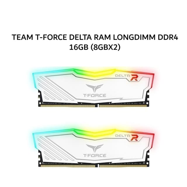 TEAM T-FORCE DELTA RAM LONGDIMM DDR4 16GB (8GBX2) 3600MHZ RGB WHITE