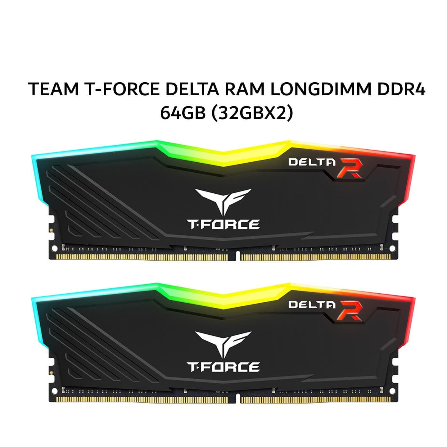 TEAM T-FORCE DELTA RAM LONGDIMM DDR4 64GB (32GBX2) 3600MHZ RGB BLACK