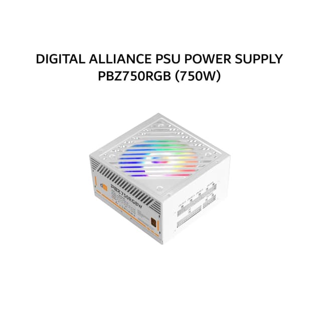 DIGITAL ALLIANCE PSU POWER SUPPLY PBZ750RGB (750W) 80+ BRONZE MODULAR CABLE RGB WHITE 2Y