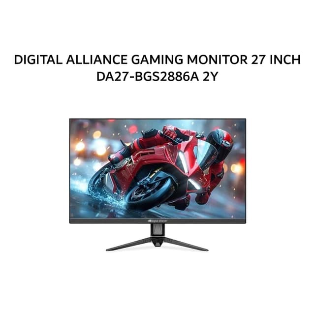 DIGITAL ALLIANCE GAMING MONITOR 27 INCH IPS QHD 2K 1440P 5MS 200HZ VGA HDMI DP TILT BLACK DA27-BGS2886A 2Y