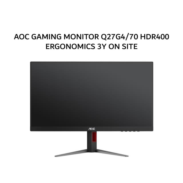 AOC GAMING MONITOR 27 INCH IPS 2K QHD 1440P 1MS180HZ Q27G4/70 HDR400 ERGONOMICS 3Y ON SITE