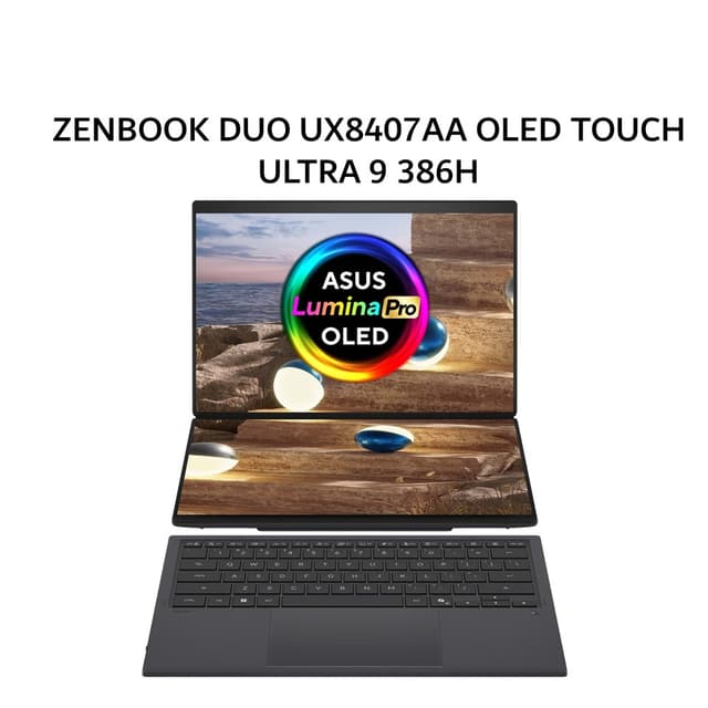ASUS ZENBOOK DUO UX8407AA OLED TOUCH  ULTRA 9 386H 32GB 1TB W11+OHS+M365B 14.0 3K 144HZ 3Y+3ADP GRY -OLEDS9312TM