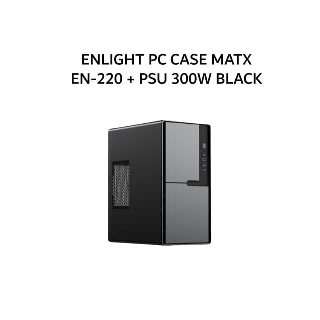 ENLIGHT PC CASE MATX EN-220 + PSU 300W (1X 120MM BLACK FAN) BLACK 1Y