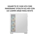 GIGABYTE PC CASE ATX C500 PANORAMIC STEALTH ICE HID-CON (4X 120MM ARGB FANS) WHITE 2Y - Image 1