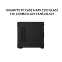 GIGABYTE PC CASE MATX C102 GLASS (2X 120MM BLACK FANS) BLACK 2Y - Image 1