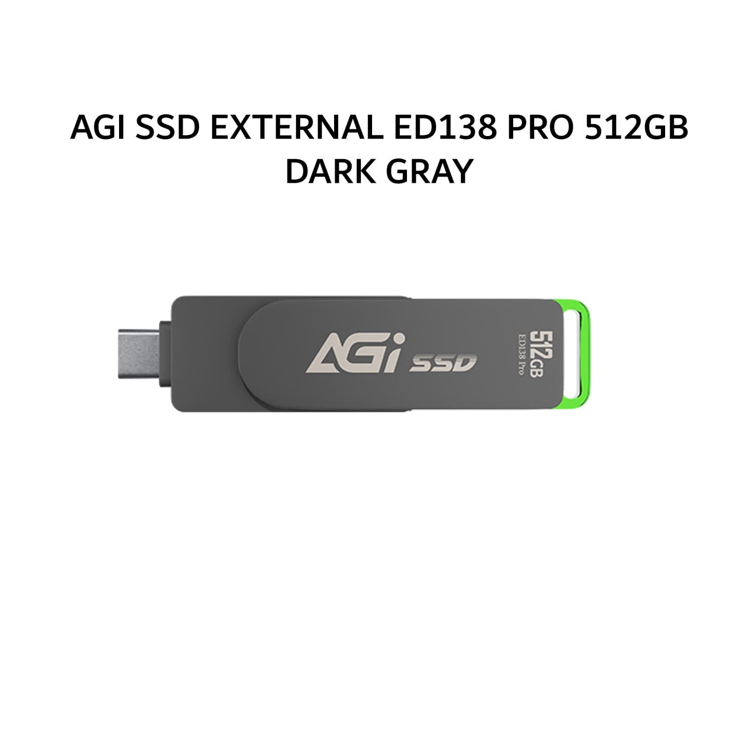AGI SSD EXTERNAL ED138 PRO 512GB DARK GRAY 3Y - UP TO 500 MB/S