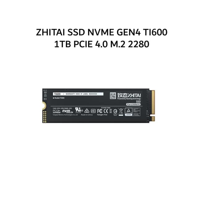 ZHITAI SSD NVME GEN4 TI600 1TB PCIE 4.0 M.2 2280 5Y - UP TO 7000 MB/S (ZTSS2EB07D23MC)