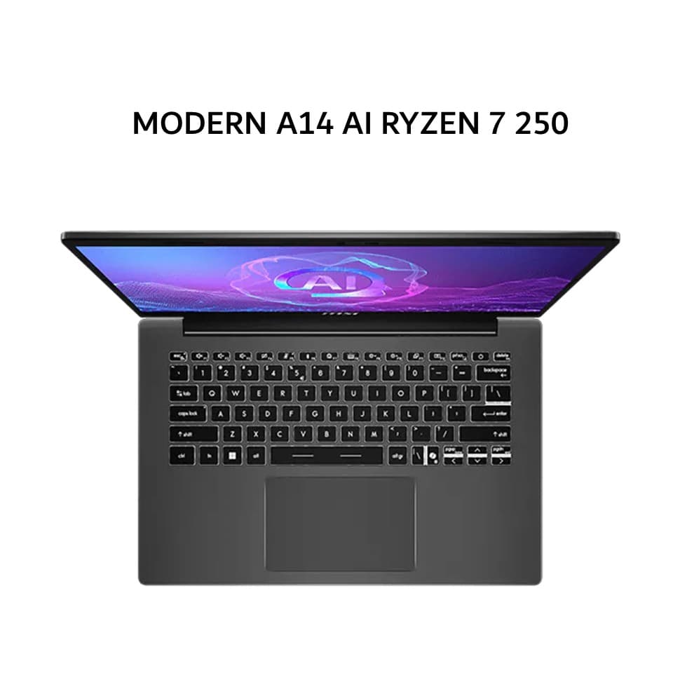 MSI MODERN A14 AI RYZEN 7 250 8GB 512GB W11+OHS+M365B 14.0FHD IPS 2Y GRY -F2HMG.006