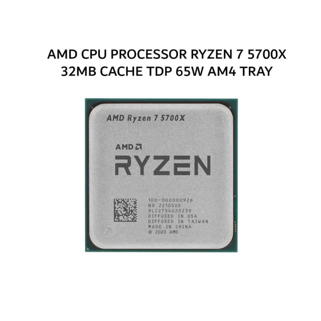 AMD CPU PROCESSOR RYZEN 7 5700X (8C/16T + 3.4-4.6GHZ) 32MB CACHE TDP 65W AM4 TRAY