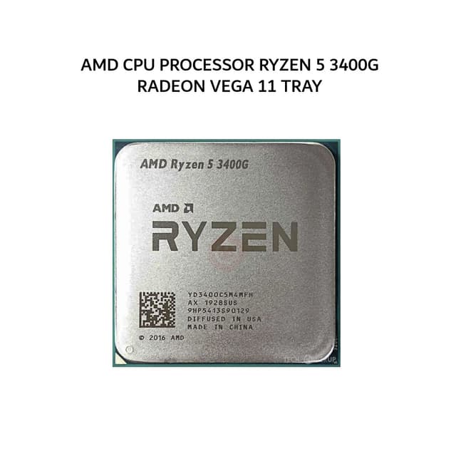 AMD CPU PROCESSOR RYZEN 5 3400G RADEON VEGA 11 (4C/8T + 3.7-4.2GHZ) 4MB CACHE TDP 65W AM4 3Y TRAY