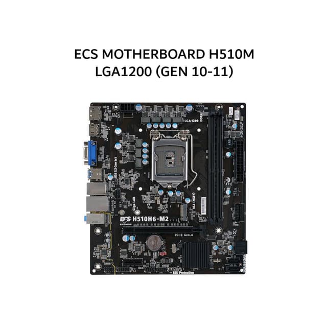 ECS MOTHERBOARD H510M LGA1200 (GEN 10-11) 2Y