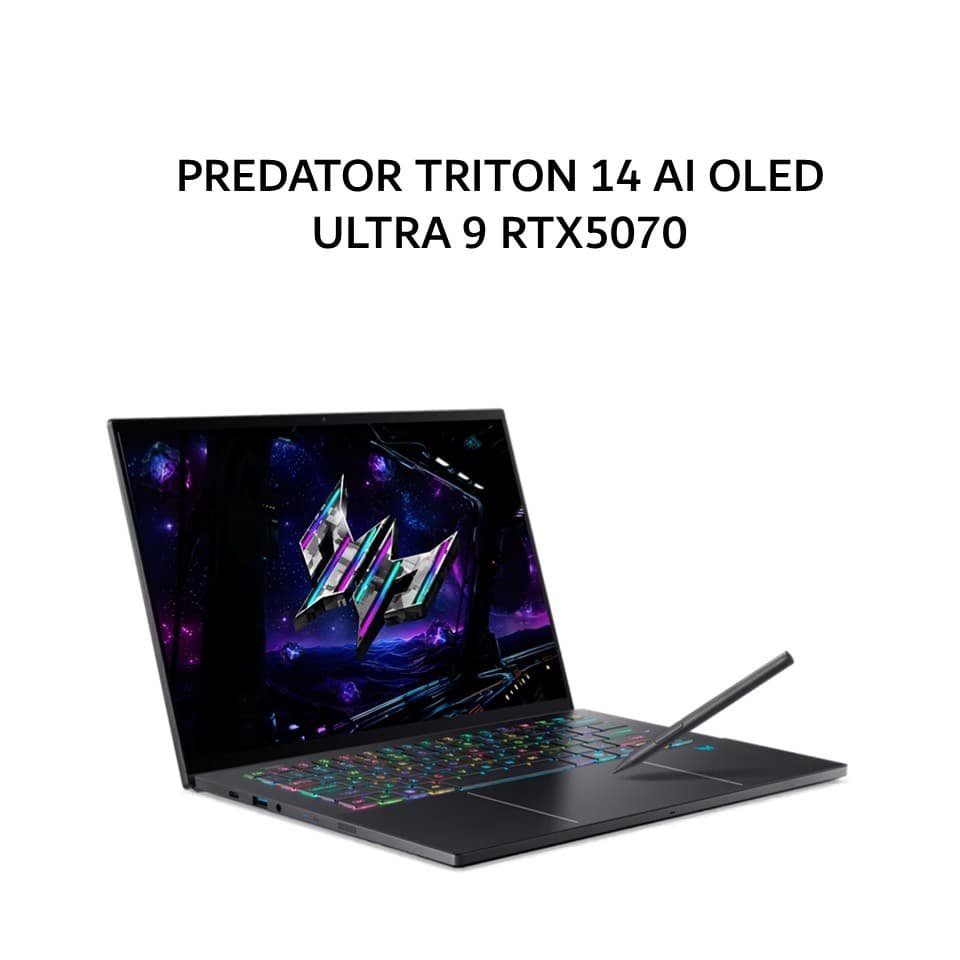 ACER PREDATOR TRITON 14 AI OLED TOUCH ULTRA 9 288V RTX5070 8GB/ 32GB 1TB W11+OHS 14.5 2.8K 120HZ PKRGB PEN 3Y+ADP -52T.9162