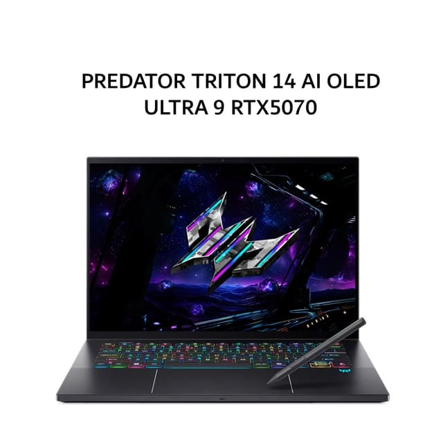 ACER PREDATOR TRITON 14 AI OLED TOUCH ULTRA 9 288V RTX5070 8GB/ 32GB 1TB W11+OHS 14.5 2.8K 120HZ PKRGB PEN 3Y+ADP -52T.9162