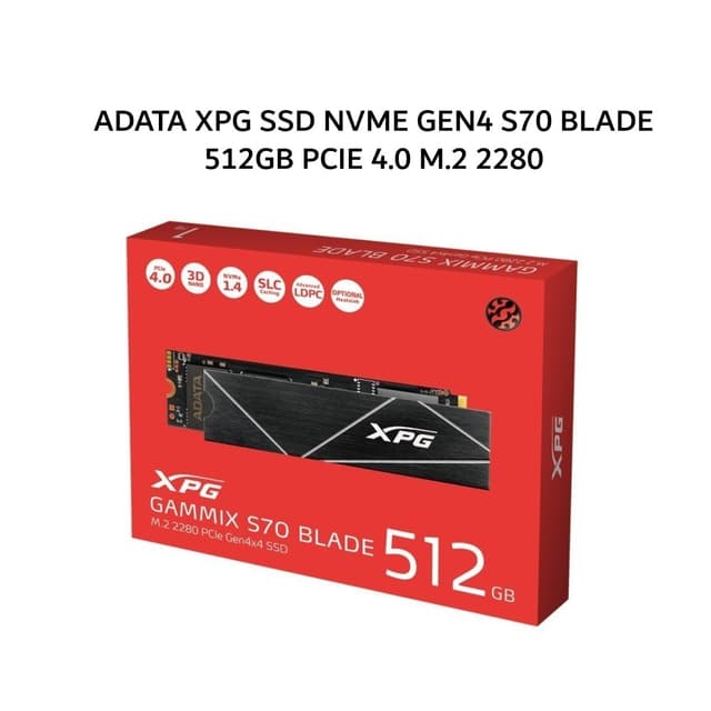 ADATA XPG SSD NVME GEN4 S70 BLADE 512GB PCIE 4.0 M.2 2280 5Y - UP TO 7400 MB/S