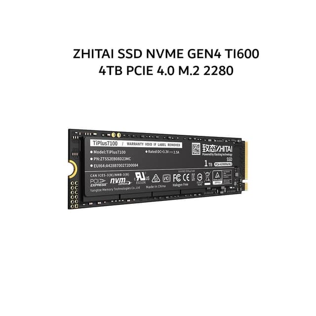 ZHITAI SSD NVME GEN4 TI600 4TB PCIE 4.0 M.2 2280 5Y - UP TO 7000 MB/S (ZTSS2EB11D23MC)