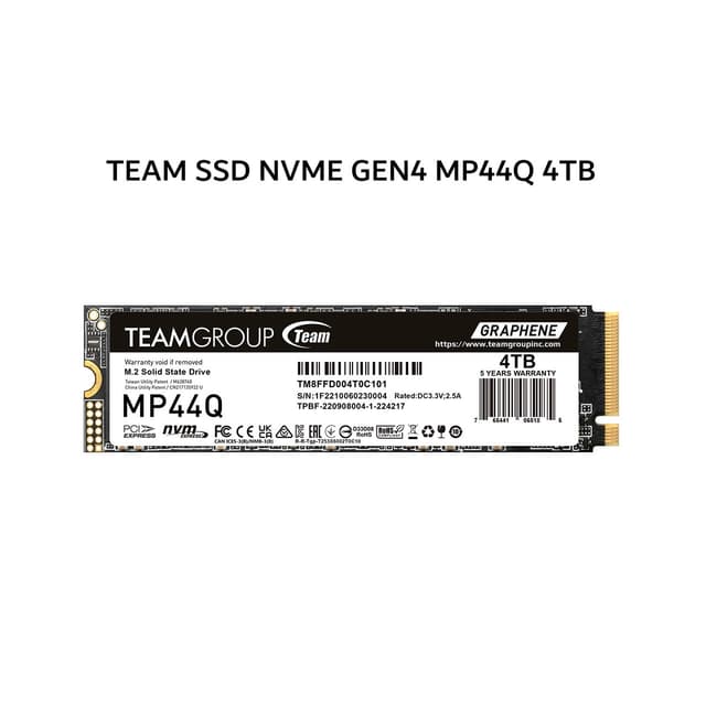TEAM SSD NVME GEN4 MP44Q 4TB PCIE 4.0 M.2 2280 5Y - UP TO 7400 MB/S