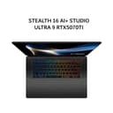 MSI STEALTH 16 AI+ STUDIO ULTRA 9 386H RTX5070TI 12GB/ 32GB 1TB W11+OHS+M365B 16.0UHD+ OLED 240HZ 100DCIP3 3YR BLK - Image 1