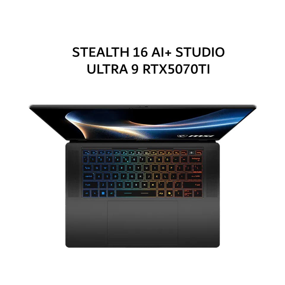 MSI STEALTH 16 AI+ STUDIO ULTRA 9 386H RTX5070TI 12GB/ 32GB 1TB W11+OHS+M365B 16.0UHD+ OLED 240HZ 100DCIP3 3YR BLK