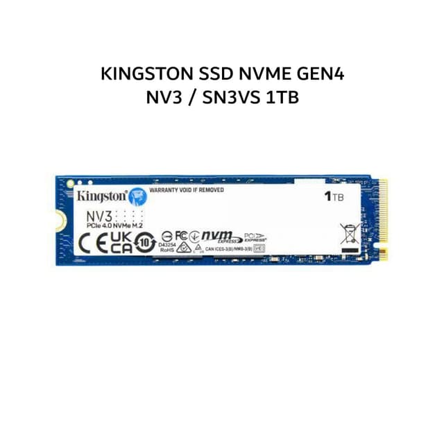KINGSTON SSD NVME GEN4 NV3 / SN3VS 1TB PCIE 4.0 M.2 2280 5Y - UP TO 6000MB/S