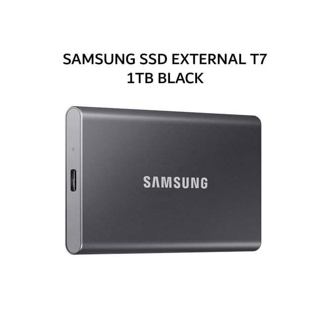 SAMSUNG SSD EXTERNAL T7 1TB BLACK UP TO 1050 MB/S 3Y