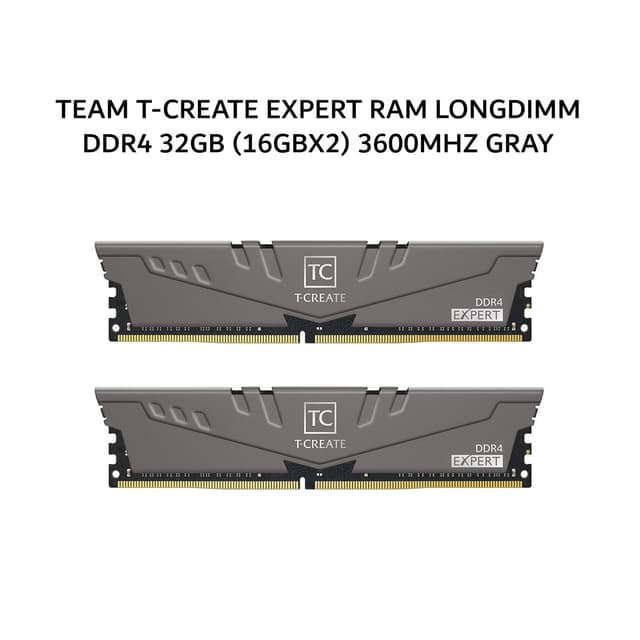 TEAM T-CREATE EXPERT RAM LONGDIMM DDR4 32GB (16GBX2) 3600MHZ GRAY