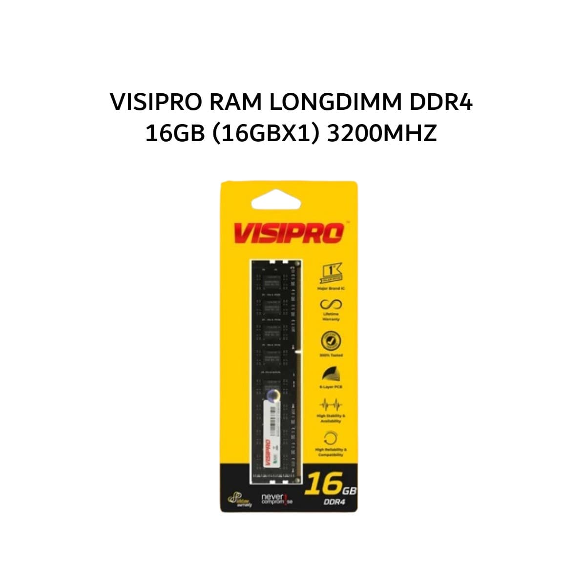 VISIPRO RAM LONGDIMM DDR4 16GB (16GBX1) 3200MHZ